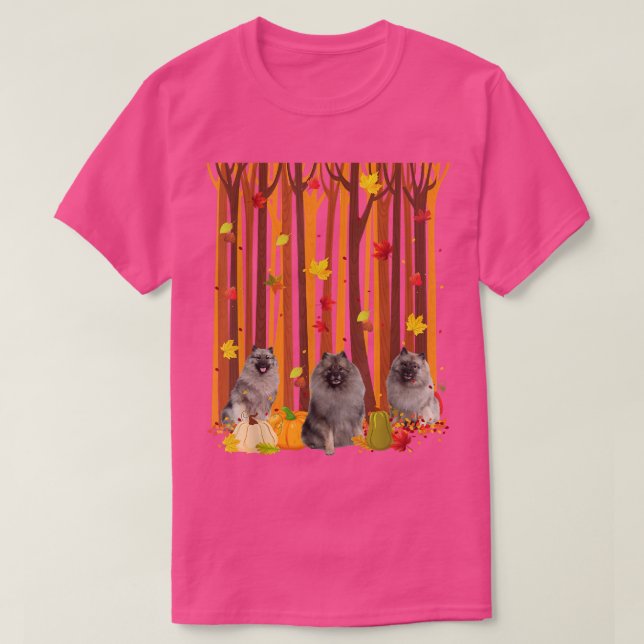 Camiseta Olá Autumn Keeshonds Maple Leaf Fall Pumpkin Men (Frente do Design)