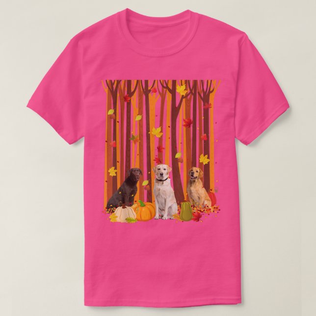 Camiseta Olá Autumn Labrador Maple Leaf Fall Pumpkin Mens (Frente do Design)