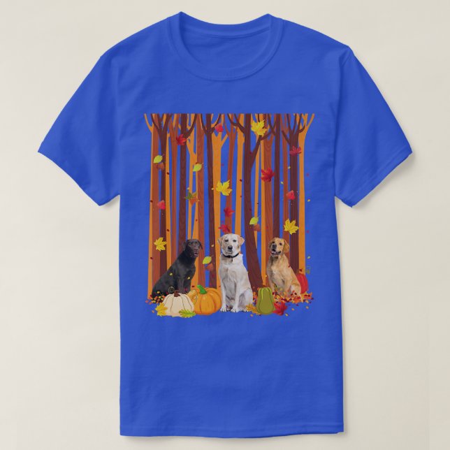 Camiseta Olá Autumn Labrador Maple Leaf Fall Pumpkin Mens (Frente do Design)