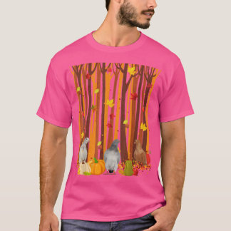 Camiseta Olá Autumn Pigeon Maple Leaf Fall Pumpkin Mens W