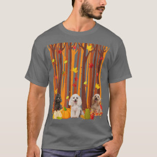 Camiseta Olá Autumn Poodle Maple Leaf Fall Pumpkin Mens W
