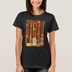 Camiseta Olá Autumn Poodle Maple Leaf Fall Pumpkin Mens W
