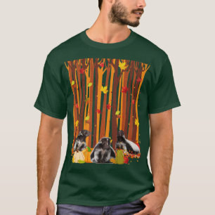 Camiseta Olá Autumn Shunk Maple Leaf Fall Pumpkin Mens Wo