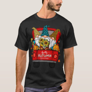 Camiseta Olá, Autumn Truck Gnomos Pumpkin Cair Folhas Do Q