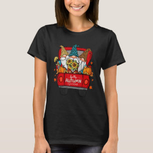 Camiseta Olá Autumn Truck Gnomos Pumpkin Cair Folhas Than