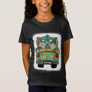 Camiseta Olá Autumn Truck Gnomos Pumpkin Cair Folhas Than