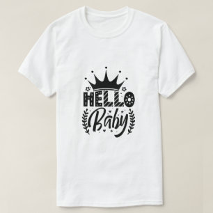 Camiseta Olá Bebê – Gráfico Fofo para Recém-Nascid