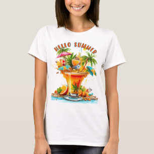 CAMISETA OLÁ BEBIDA TROPICAL DE VERÃO