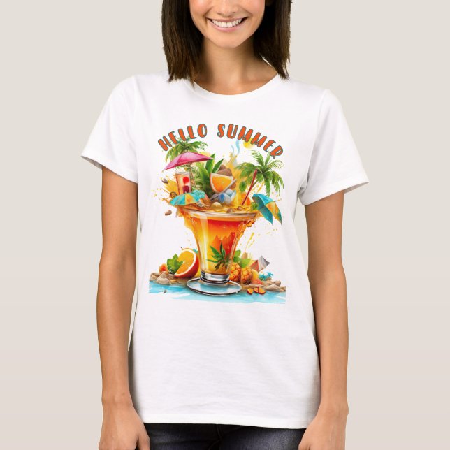CAMISETA OLÁ BEBIDA TROPICAL DE VERÃO (Frente)