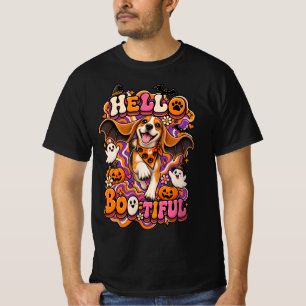 Camiseta Olá Bootiful Beagle Halloween Divertido Groovy Bru