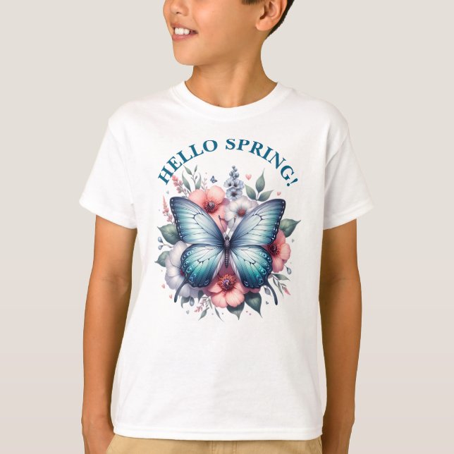 Camiseta Olá Borboleta da Primavera-96282 (Frente)