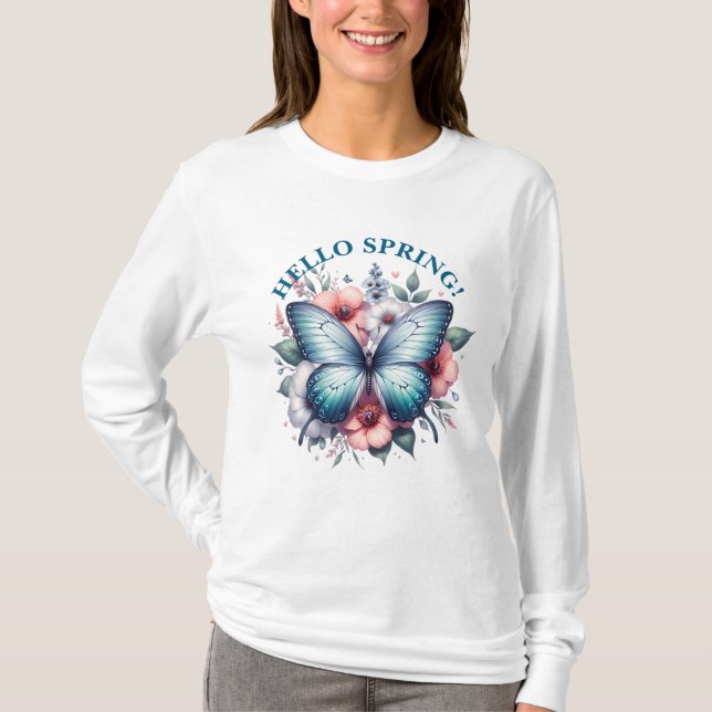 Camiseta Olá Borboleta da Primavera-96282 (Frente)