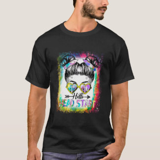 Camiseta Olá Cabeça Começar Tie Dye Bun Kids De Volta Para 