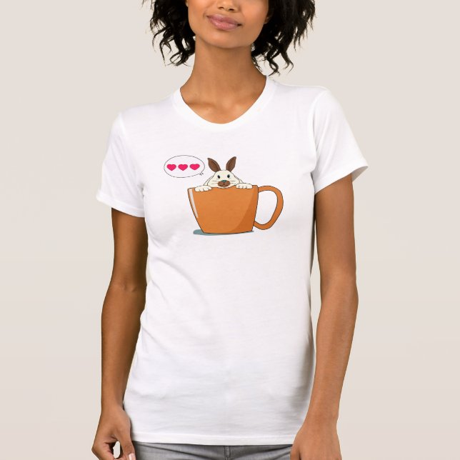 Camiseta Olá, coelhinha de orelhas castanhas (Frente)