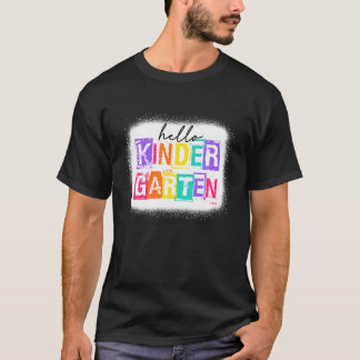 Camiseta Olá Colorida Esquadrão do Jardim de Infância Vinta