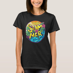Camiseta Olá, Conselho De Surfe De Guitarra No Sun Set O
