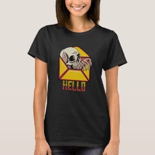 Camiseta Olá Crânio Esqueleto Correio Serviço Postal Cartei