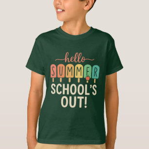 Camiseta Olá, crianças da Escola de Verão, "fora da escola"