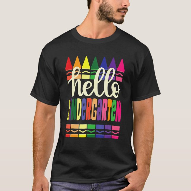 Camiseta Olá Crianças do jardim de infância, Kinder, de vol (Frente)
