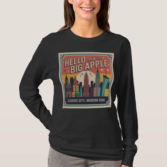 Camiseta Olá da Grande Maçã Nova York (Frente)