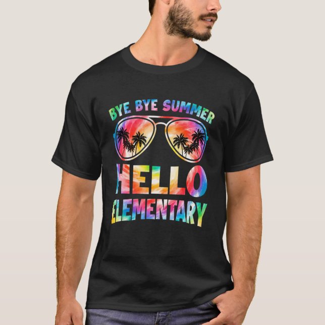 Camiseta Olá, Elementar Tie Dye De Volta À Sc (Frente)