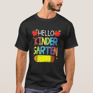 Camiseta Olá Equipe de Jardim de Infância Kinder De Volta à