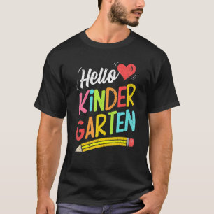 Camiseta Olá Equipe de Jardim de Infância Kinder Volta às A