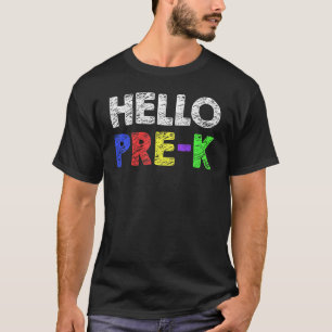 Camiseta Olá, Equipe de Pré-Escolas, Kinder, De Volta Ao Pr