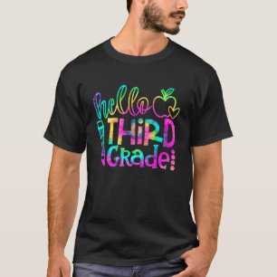 Camiseta Olá, Equipe de Tie Dye de 3º grau Voltar para S