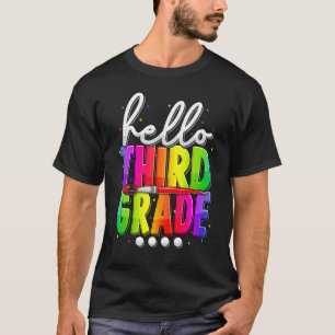 Camiseta Olá, Equipe de Tie Dye de 3º grau Voltar para S