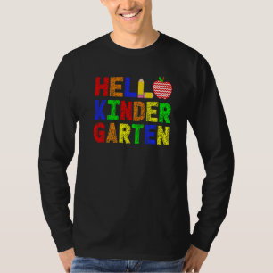 Camiseta Olá Equipe Do Jardim De Infância Meu Primeiro Dia