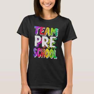 Camiseta Olá Equipe Pré-Escolar Gravata de Volta às Aulas 