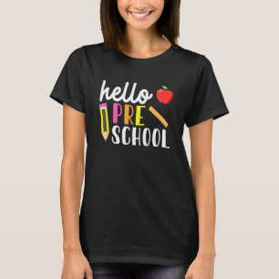 Camiseta Olá Equipe Pré-Escolar Kinder De Volta à Escola Pr