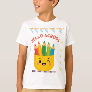 Camiseta Olá Escola: Jornada Colorida de Aprendizado.