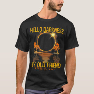 Camiseta Olá Escuridão Meu Velho Amigo Eclipse Solar Abril 