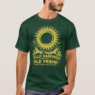 Camiseta Olá Escuridão Meu Velho Amigo Eclipse Solar Abril