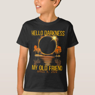 Camiseta Olá Escuridão Meu Velho Amigo Eclipse Solar Abril