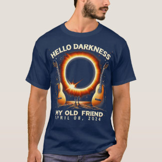 Camiseta Olá Escuridão Meu Velho Amigo Eclipse Solar Abril 