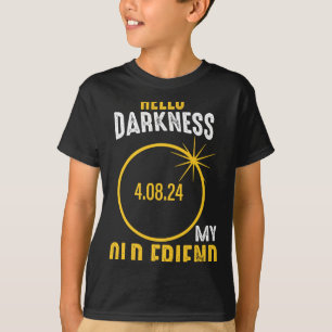 Camiseta Olá Escuridão Meu Velho Amigo Eclipse Solar Abril