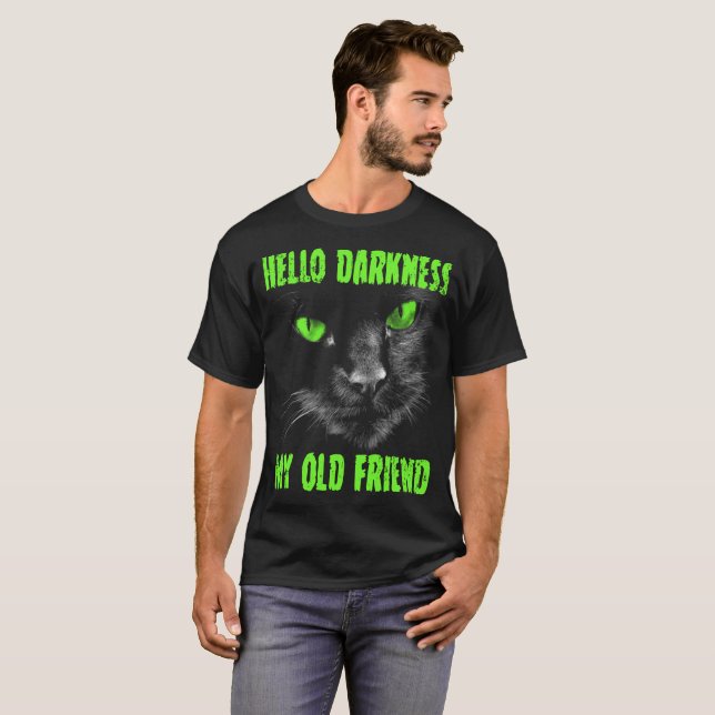 Camiseta Olá Escuridão Meu Velho Amigo: Olhos Verdes (Frente Completa)