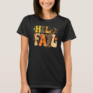 Camiseta Olá, Fall Groovy Pumpkin Sai do Outono, Graças