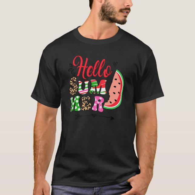 Camiseta Olá, Férias de Verão de Melancia de Verão (Frente)