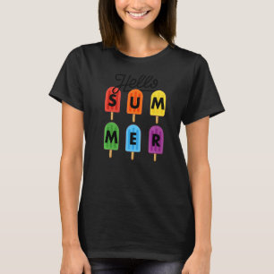 Camiseta Olá, Férias de Verão Gelado de Gelado Lolly Popsic