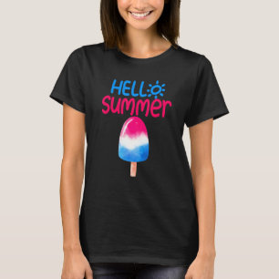 Camiseta Olá, Férias de Verão, Sorvete de picolé, Lolly