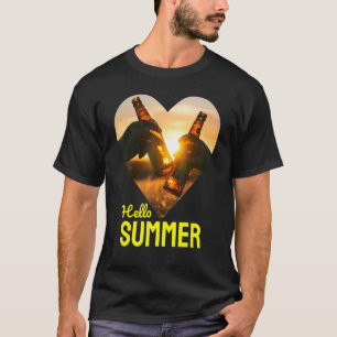 Camiseta Olá Férias de Verão Sun Beer Sunshine