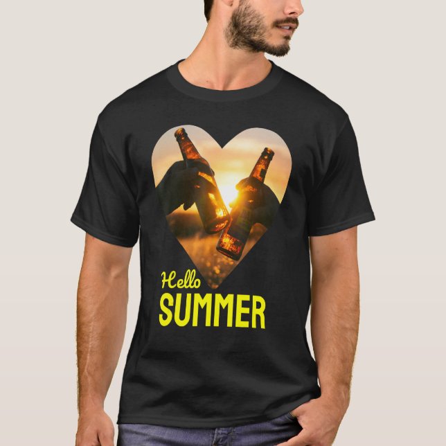 Camiseta Olá Férias de Verão Sun Beer Sunshine (Frente)