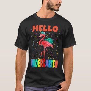 Camiseta Olá Flamingo Jardim de Infância De Volta à Escola