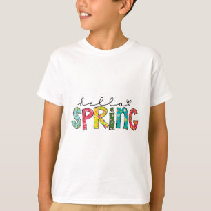 Camiseta Olá Flor de Primavera Feliz Páscoa Floral Mamãe Pl