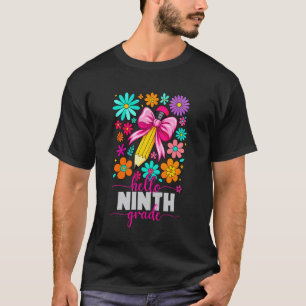 Camiseta Olá Floral Coquete de Volta às Aulas do Nono Ano T