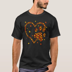 Camiseta Olá Folha de Outono de Cachorro & Gato Impressão d